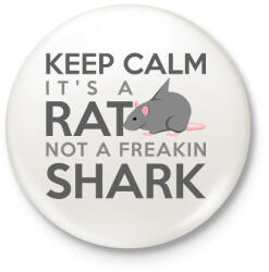 printfashion Patkány, nem cápa - Kitűző, hűtőmágnes - Fehér (13453415)