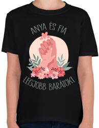 printfashion Anya és fia legjobb barátok - Gyerek póló - Fekete (16046175)