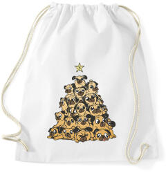 printfashion Mopsz karácsonyfa - Sportzsák, Tornazsák - Fehér (5742753)