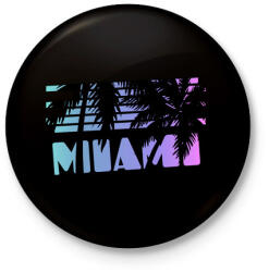 printfashion Miami - Kitűző, hűtőmágnes - Fekete (4390752)