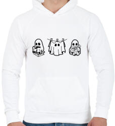 printfashion Szellemkék - Férfi kapucnis pulóver - Fehér (16327398)