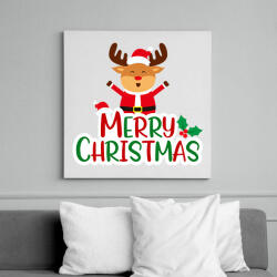 printfashion merry christmas - Vászonkép - Fehér (6638912)