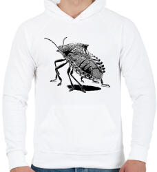 printfashion Poloska / Büdösbogár rajz - Férfi kapucnis pulóver - Fehér (16688112)
