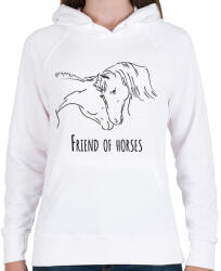 printfashion Friend of horses - Női kapucnis pulóver - Fehér (6324044)