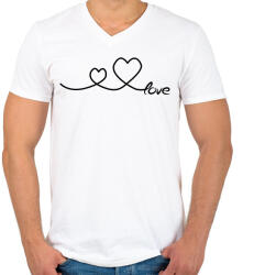 printfashion Szívek - Férfi V-nyakú póló - Fehér (11683309)