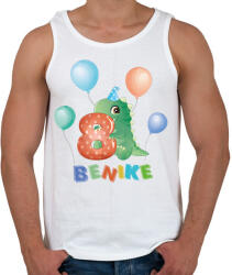 printfashion Szülinap dínóval - Névvel, számmal - Férfi atléta - Fehér (8097744)