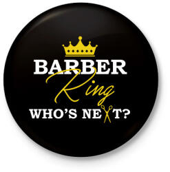printfashion Barber King - Kitűző, hűtőmágnes - Fekete (9122589)