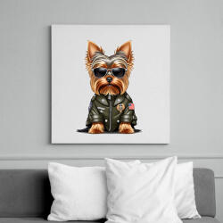 printfashion yorkie - Vászonkép - Fehér (15216099)
