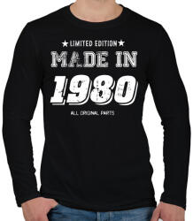 printfashion 1980 - Férfi hosszú ujjú póló - Fekete (4050622)