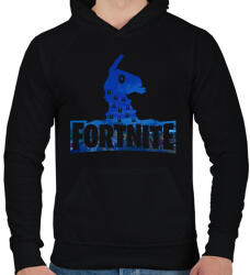 printfashion Fortnite logó - Férfi kapucnis pulóver - Fekete (14642920)