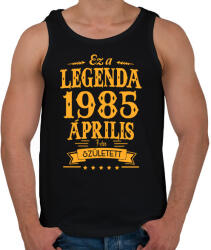 printfashion Ez a legenda 1985 április 7-én született - Férfi atléta - Fekete (1217039)