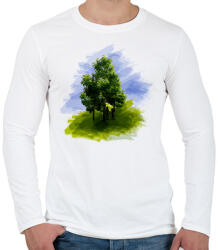 printfashion erdőben - Férfi hosszú ujjú póló - Fehér (1275315)