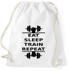 printfashion EAT SLEEP TRAIN REPEAT - Sportzsák, Tornazsák - Fehér (956211)