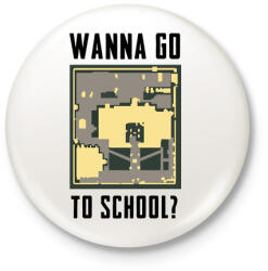 printfashion Wanna Go to School - PUBG - Kitűző, hűtőmágnes - Fehér (3080473)
