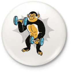 printfashion Gyúrós majom - Kitűző, hűtőmágnes - Fehér (11841142)