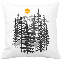printfashion Szarvasok - Párnahuzat, Díszpárnahuzat - Fehér (293545)