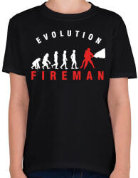printfashion Tűzoltós evolúció - Gyerek póló - Fekete (1473775)