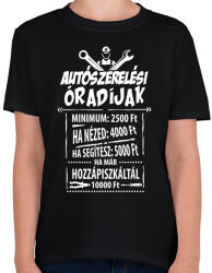 printfashion Autószerelő óradíjak - Gyerek póló - Fekete (1215636)