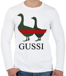 printfashion Gussi - Férfi hosszú ujjú póló - Fehér (1697083)