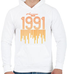 printfashion 1991 - Férfi kapucnis pulóver - Fehér (12156181)