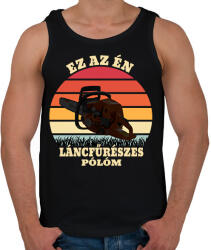 printfashion Láncfűrész / Favágó - Férfi atléta - Fekete (5759600)