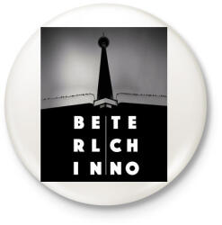 printfashion Berlin techno - Kitűző, hűtőmágnes - Fehér (3081680)