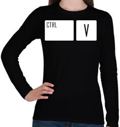 printfashion Ctrl + V - Női hosszú ujjú póló - Fekete (2010526)