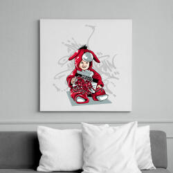 printfashion Graffiti - baba - Vászonkép - Fehér (6636718)