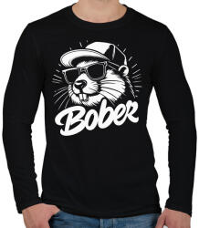 printfashion Menő Bober - Férfi hosszú ujjú póló - Fekete (15963228)