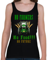 printfashion no farmers no food - Női atléta - Fekete (8199487)
