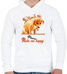 printfashion please make me happy - Férfi kapucnis pulóver - Fehér (10345387)