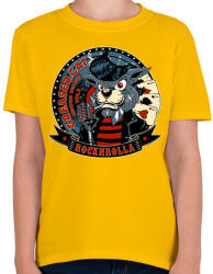 printfashion Pomádé macska - Gyerek póló - Sárga (178809)