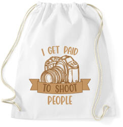 printfashion I get paid to shoot people - Sportzsák, Tornazsák - Fehér (7257378)