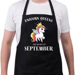 printfashion Unikornis királynők szeptemberben születnek - Kötény - Fekete (4918457)