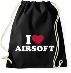 printfashion I love airsoft - Sportzsák, Tornazsák - Fekete (2525384)