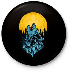 printfashion farkas - Kitűző, hűtőmágnes - Fekete (13669040)