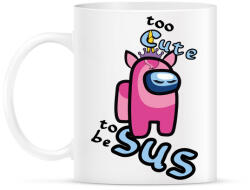 printfashion Among us too cute to be sus unicorn - Bögre - Fehér (4155024)