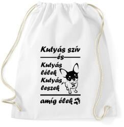 printfashion Kutyás szív és kutyás lélek - Sportzsák, Tornazsák - Fehér (5967549)