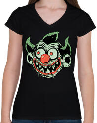 printfashion Killer Klowns - Női V-nyakú póló - Fekete (14685504)