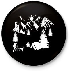 printfashion túrázás - Kitűző, hűtőmágnes - Fekete (4620649)