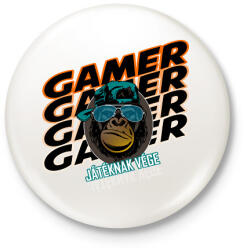 printfashion kong gamer - Kitűző, hűtőmágnes - Fehér (6133632)