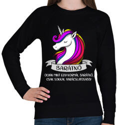 printfashion Barátnő unikornis - Női pulóver - Fekete (1470337)