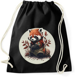 printfashion Vörös panda - Sportzsák, Tornazsák - Fekete (13326401)