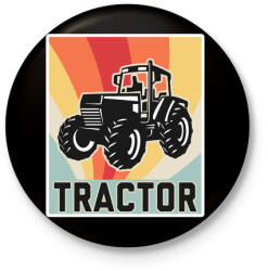 printfashion Retro Traktor - Kitűző, hűtőmágnes - Fekete (3097953)