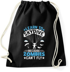 printfashion Learn to skydive - Sportzsák, Tornazsák - Fekete (14889990)