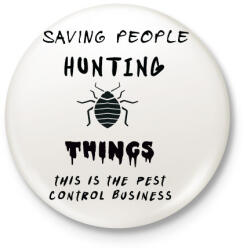 printfashion kártevőírtó üzlet2 - Kitűző, hűtőmágnes - Fehér (3081484)