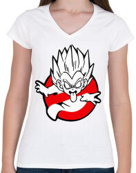 printfashion Dragon ball busters - Női V-nyakú póló - Fehér (2557204)