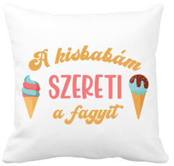 printfashion A kisbabám szereti a fagyit - Kismama - Párnahuzat, Díszpárnahuzat - Fehér (7053517)