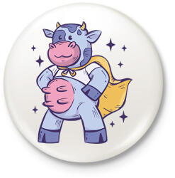 printfashion Szuper tehén - Kitűző, hűtőmágnes - Fehér (7528634)