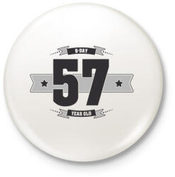 printfashion b-day-57-dark-lightgrey - Kitűző, hűtőmágnes - Fehér (3076410)
